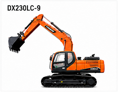 DX230LC-9 crawler excavator side view